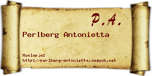 Perlberg Antonietta névjegykártya